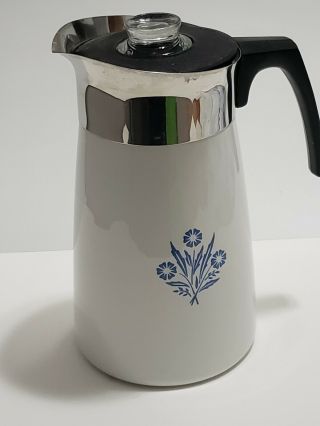 Vintage Stove Top Corning Ware 10 - Cup Blue Cornflower Coffee Pot P - 149 2
