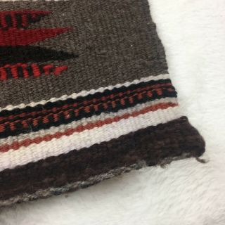 Vtg Navajo Wool Saddle Blanket Rug Continuous Warp Weaving Native 25 