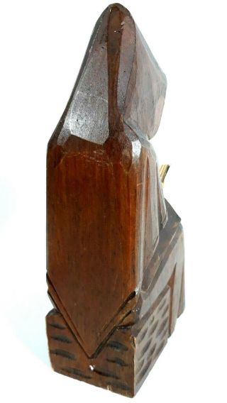 Vintage Hand Carved Wooden Monk/Priest Reading Bible 5