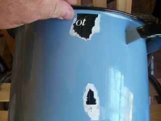 vintage granite ware enamel light blue stock pot 4