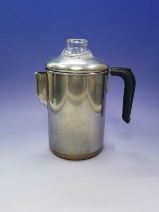 Vintage Revere Ware Copper Bottom Stove Top 6 Cup Coffee Pot Percolator