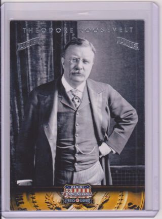 Rare 2012 Panini Americana President Theodore Roosevelt " Proof " Card 26 /50