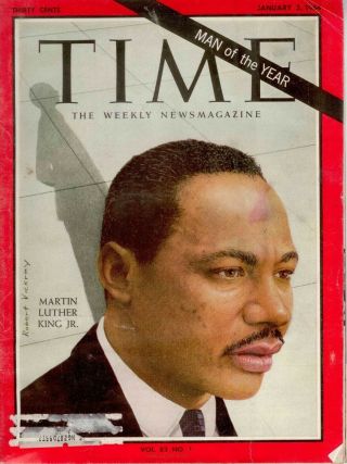 Time - Martin Luther King Jr.  On Cover - January 3,  1964