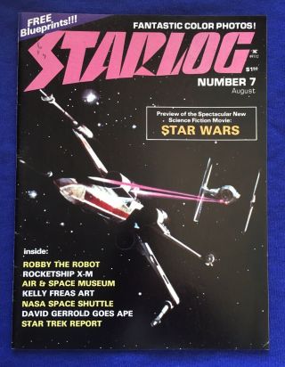 Star Wars Preview Issue Starlog 7 1977 Also: Space 1999,  Robby The Robot An