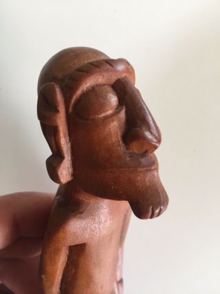 Vintage Easter Island Tribal Kava Kava Rapa Nui Carved Wood Ancestor Figure Tiki 3