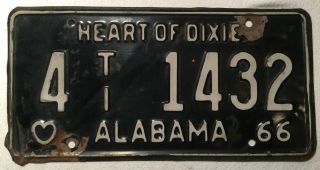 1966 Alabama Trailer License Plate No.  4 - 1432