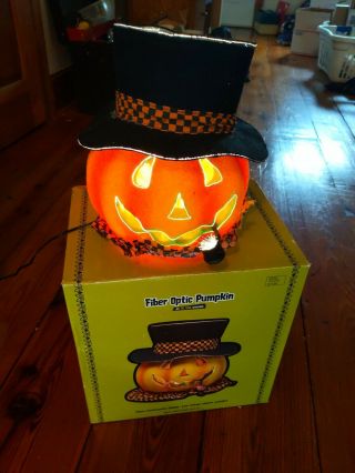 Fiber - Optic Pumpkin Head Scarecrow Jack - O - Lantern Halloween Accessory.
