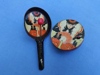 Vintage Halloween Noisemakers Featuring Pretty Witch