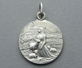 French,  Antique Religious Catholic Pendant.  Saint Solange.  France Medal.