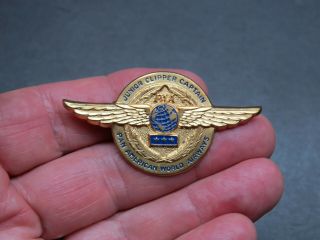 Vintage Pan American Airways Junior Clipper Captain Metal Wing Badge - Exlnt