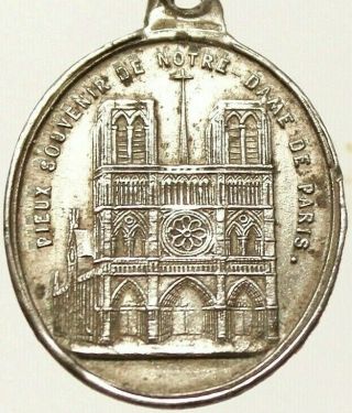 Antique Pendant Of The Religious Art The Cathedral Notre Dame Of Paris