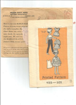 1964 Marian Martin Mail Order 9213 Penny Brite/ginger 8 " Dolls Wardrobe Scarce