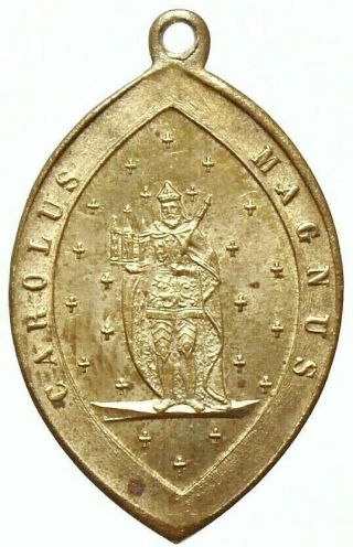 Antique Pendant Of The Religious Art Carolus Magnus Carlo Magno Charlemagne