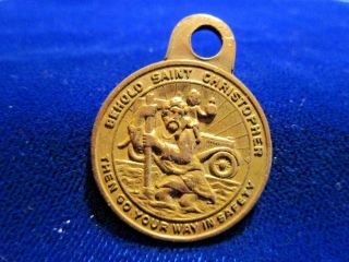 Vintage Behold St Christopher Medal Mission Dolores 1776 Brass