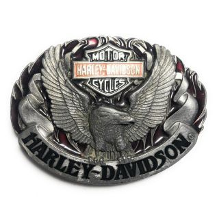 Vintage 1992 Harley Davidson Siskiyou Belt Buckle USA Eagle 3D Vtg Retro 90s 2
