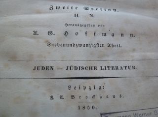 Judaica Antique Jewish Book Judische literatur - Leipzig 1850 - Munchen Stamped 5