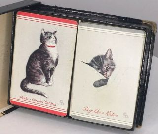 Vintage Chesapeake And Ohio Railway Cats Two Decks Of Playing Cards Kitten Kitty