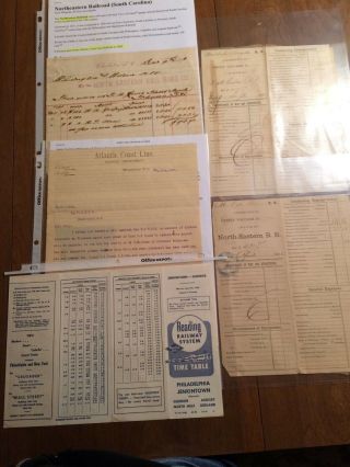 6 Vintage/antique Railroad Documents/letters - 4 In 1800 