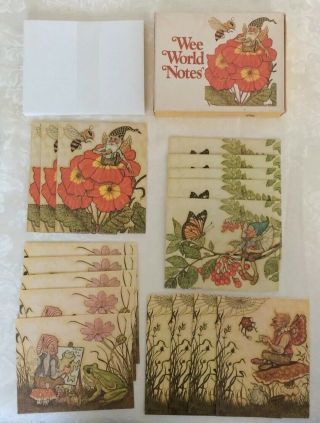 Vtg Current,  Inc 1970’s Wee World Notecards,  12 Cards/envelopes,  4 Designs,