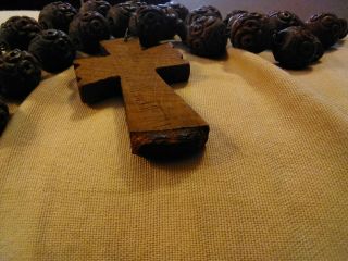 46 " Long Vintage Carved Wooden Wall Rosary Souvenir Of St.  Anne De Beaupre