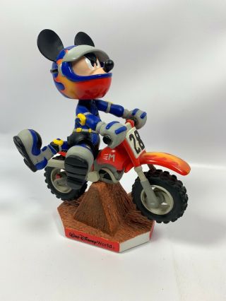 Walt Disney World Mickey Mouse Bobblehead Dirt Bike Motocross Motorcycle Figure