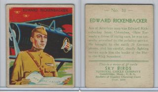 R136 National Chicle,  Sky Birds Series 48,  1933,  20 Edward Rickenbacker (b)