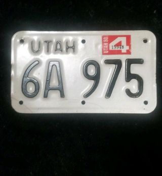 1980 Utah License Plate -