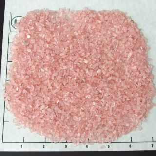 Rose Quartz Chips,  Bright Pink 2 - 6mm Semi - Tumbled 1/2 Lb Bulk Stones Waxed