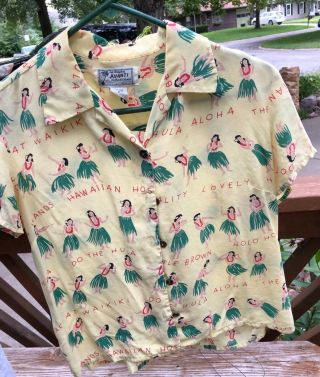 Avanti Silk Authentic Hawaiian Shirt (small)