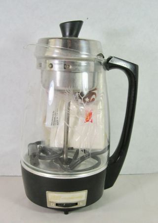 Rare Vintage Proctor Silex Percolator 12 Cup Coffee Pot Glass Pattern Proctor