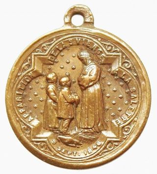 Antique Pendant The Religious Art Blessed Mary Our Lady Of La Salette 09.  09 1846