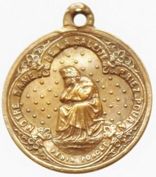 ANTIQUE PENDANT THE RELIGIOUS ART BLESSED MARY OUR LADY OF LA SALETTE 09.  09 1846 2