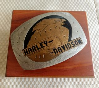 Vintage Johnson & Held Ltd 100 Handcrafted Harley Davidson Eagle Belt Buckle