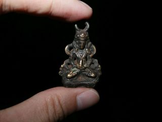Old Nepal Tibet Buddhist Bronze Amitayu Thogchag Talisman Pendant