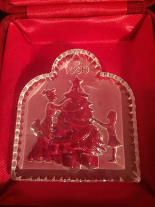 Waterford Crystal Joys Winter 1998 1st Edt Trimming The Tree Christmas Ornament