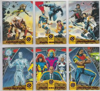 1994 Fleer Ultra X - Men Blue Gold Team Triptech Red Foil 6 Card Insert Set Sharp