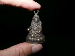 Old Nepal Tibet Buddhist Bronze Yellow Jambhala Thogchag Talisman Pendant Ii