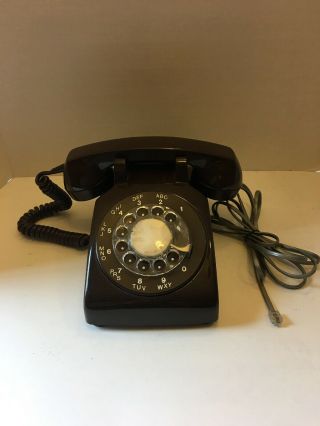 Old Vintage 1981 Chocolate Brown Northern Telecom Rotary Dial Telephone