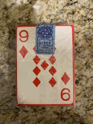 Vintage Arrco Giant Face Plastic Coated Pinochle Playing Cards