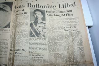 Santa Fe Mexican Newspaper August 15,  1945,  Defeat 