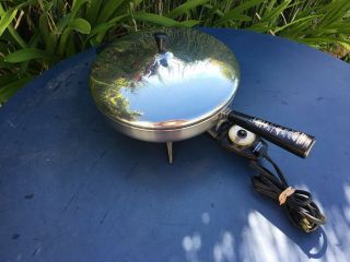 Vtg Farberware Round Electric Fry Pan Skillet 310 - 12” Stainless Steel Nyc