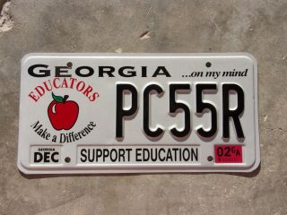 Georgia 2002 Support Education License Plate Pc55r