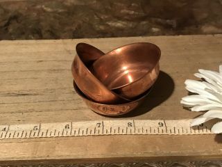 3 Mini 2 3/8 " Solid Copper Offering Dipping Bowls