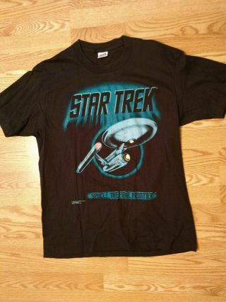 Vintage Star Trek The Final Frontier Graphic T - Shirt Short Sleeve Men 