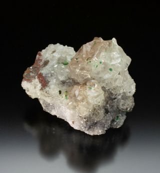 Fine Mineral Specimen - CALCITE with MALACHITE incl.  - Santa Eulalia,  Mexico 2