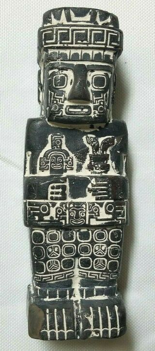 Vintage Recueroo De Tiahuanaco Bolivia Spiritual Figurine Aztec God 5 " Stone P7