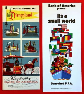 Disneyland 1955 & 1975 Bank Of America Guide Brochures It 