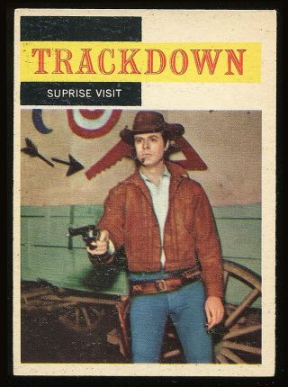 1958 - Topps - T.  V.  Westerns - Trackdown - Surprise Visit - Card No.  18