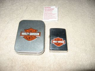 Harley Davidson Zippo Lighter & Case Vg Low Bid Nr