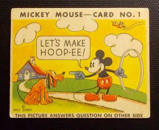 1935 R89 Mickey Mouse Gum Card No.  1 - Let 